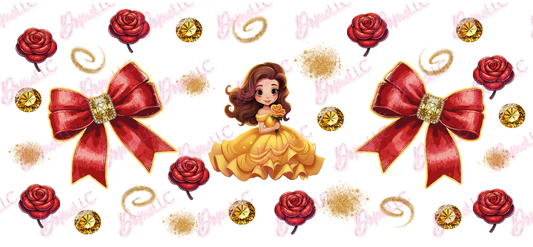 Princess Belle 16 oz Can UVDTF Wrap PNG Digital Download