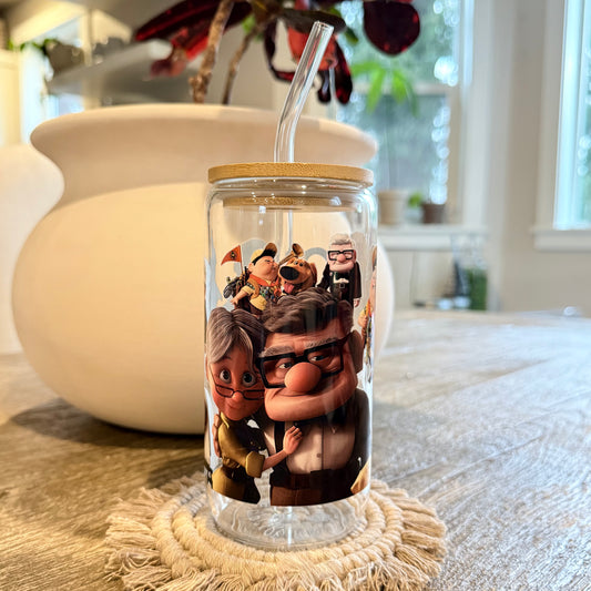 "UP Carl and Ellie" Libbey Beer Can Glass, 16oz