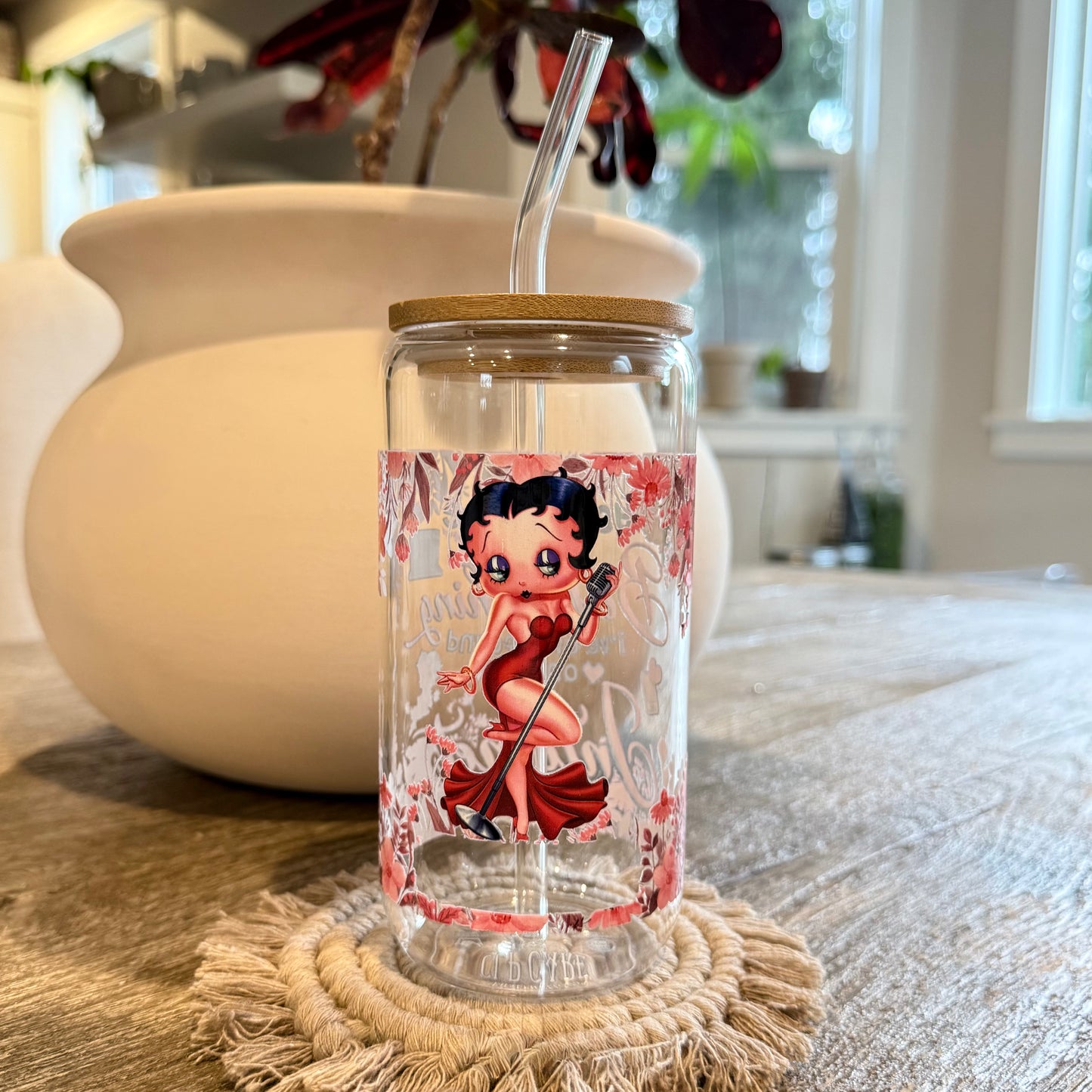 "Betty Boop" Libbey Beer Can Glass, 16oz