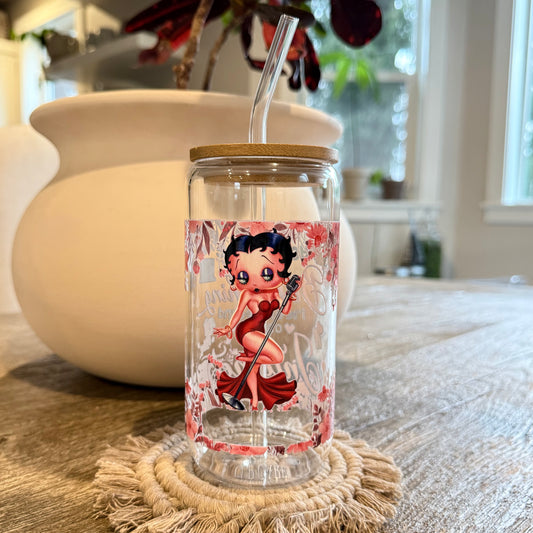 "Betty Boop" Libbey Beer Can Glass, 16oz