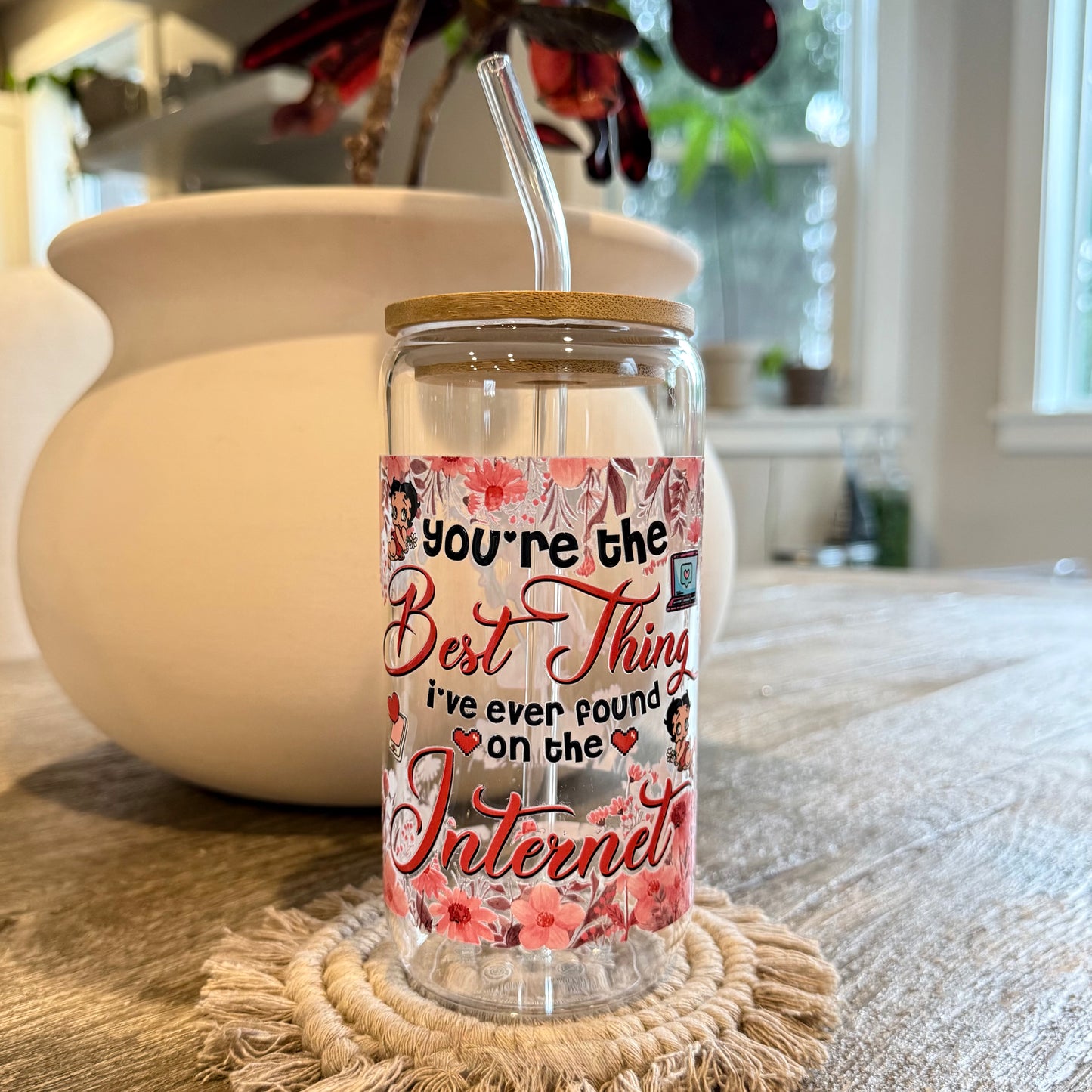 "Betty Boop" Libbey Beer Can Glass, 16oz